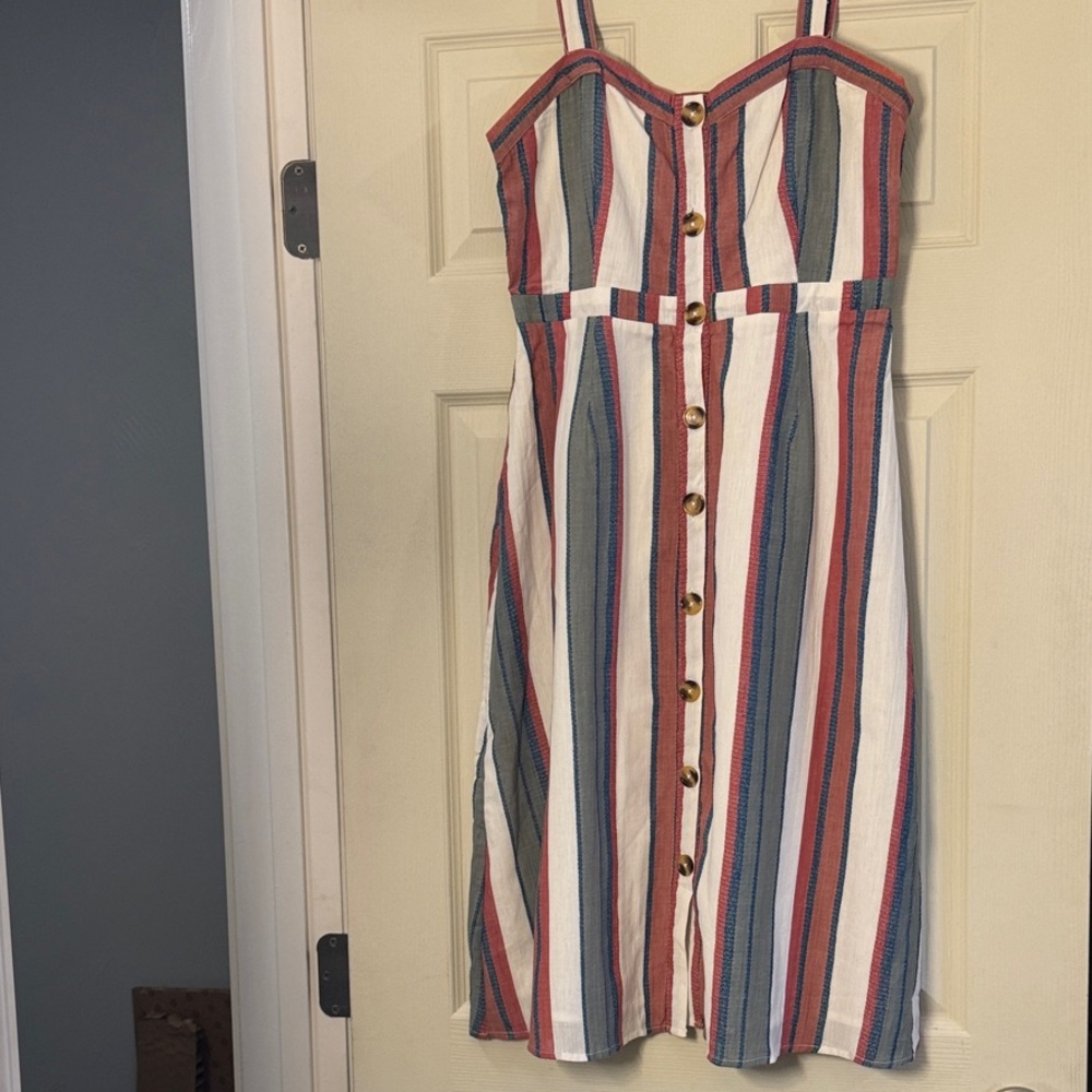 Francesca's Collections Multicolor Striped Midi Dress